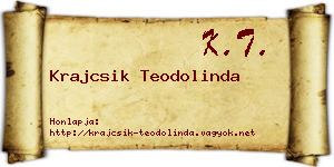 Krajcsik Teodolinda névjegykártya